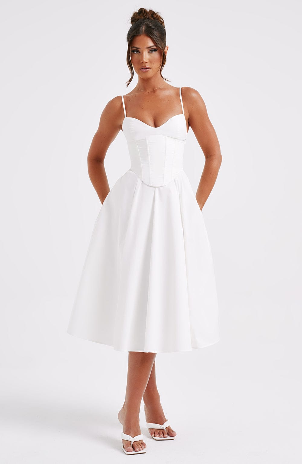 Women's Elegant Corset-Style Midi Dress