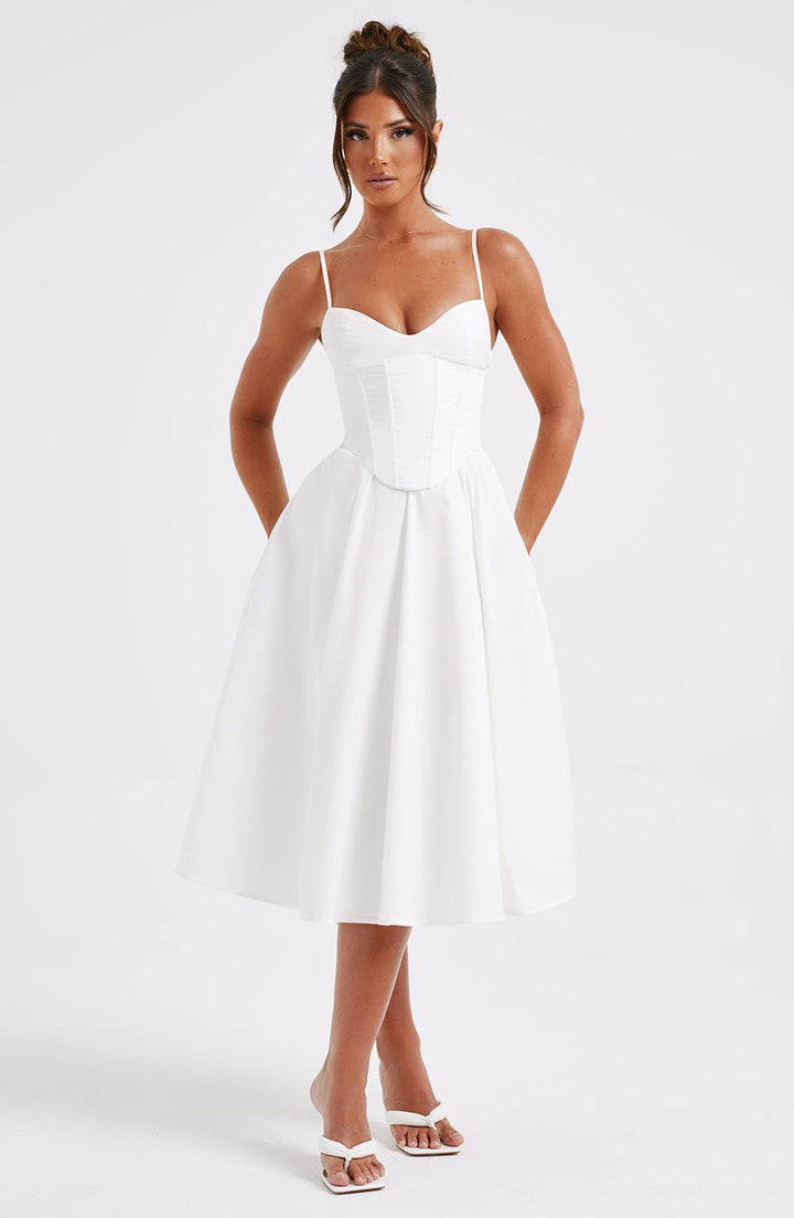 Women's Elegant Corset-Style Midi Dress