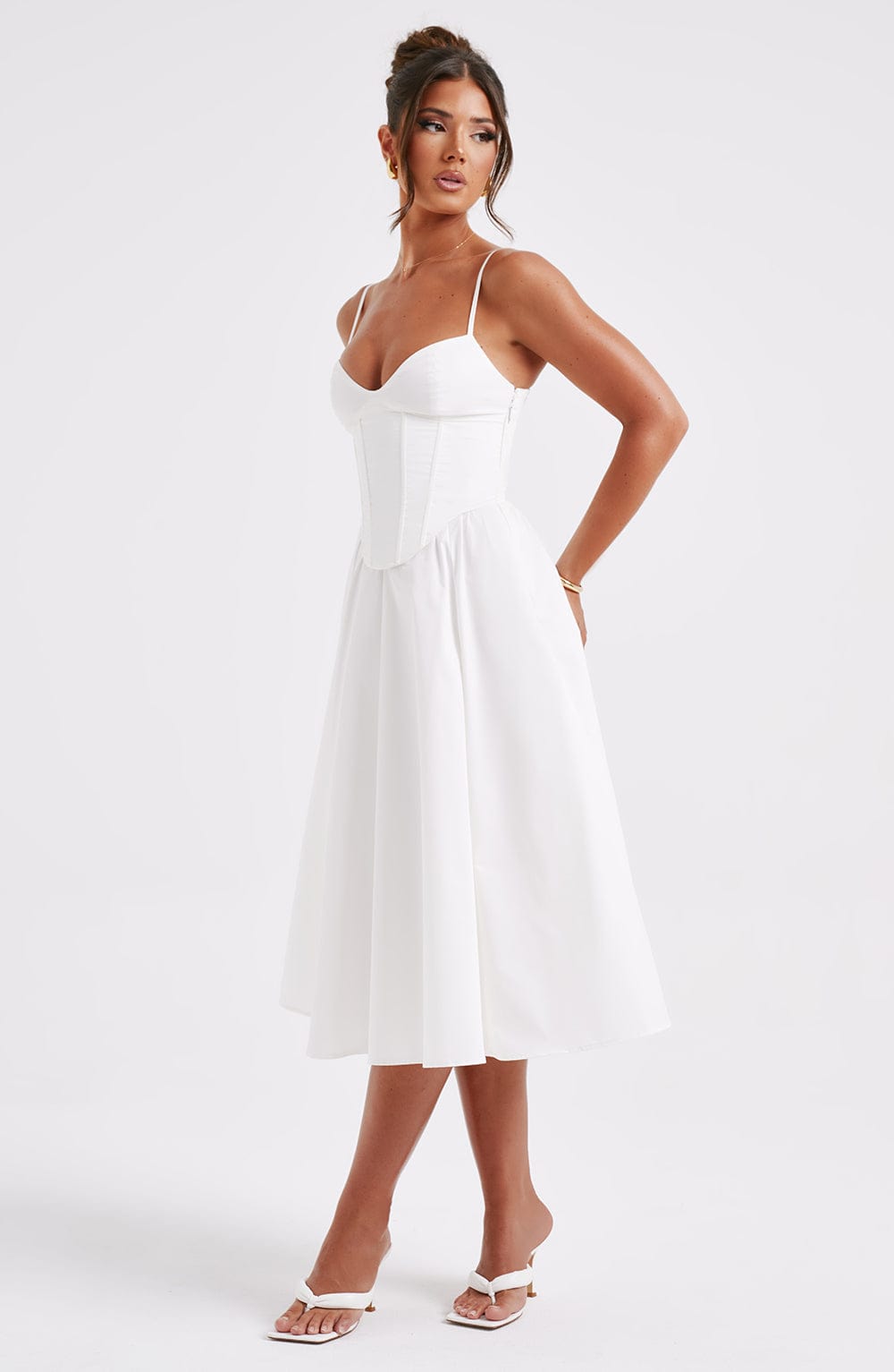 Women's Elegant Corset-Style Midi Dress