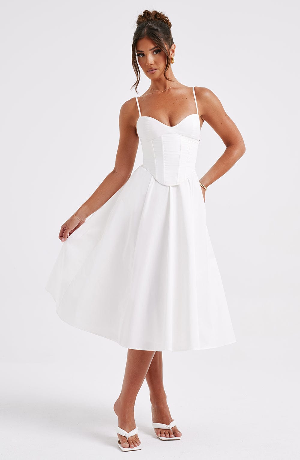 Women's Elegant Corset-Style Midi Dress