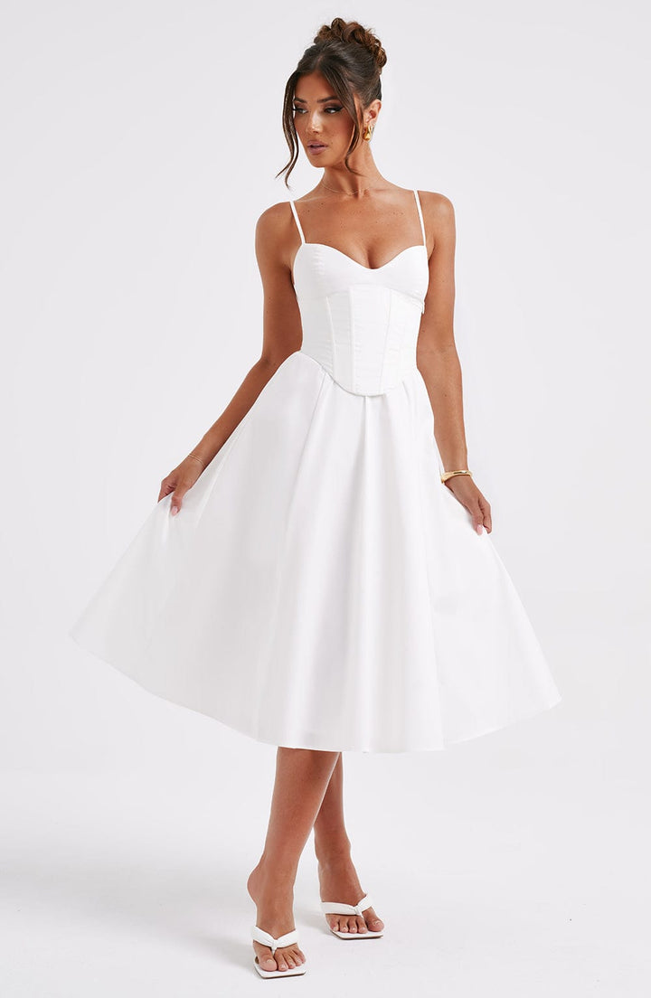 Women's Elegant Corset-Style Midi Dress
