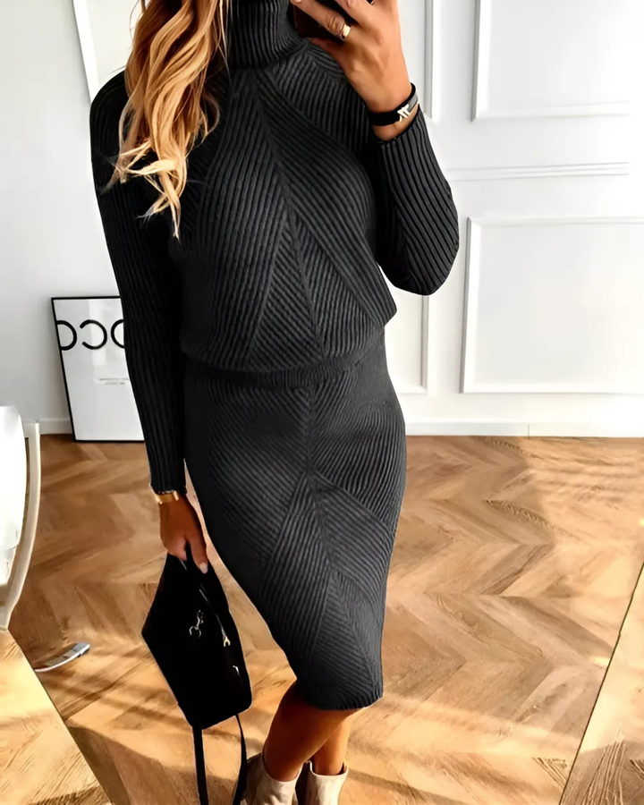 Women's Elegant Fine-Knit Sweater Dress