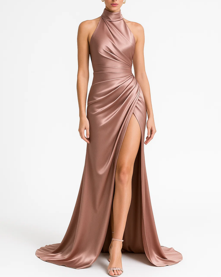 Women's Elegant Halter Neck Evening Dress
