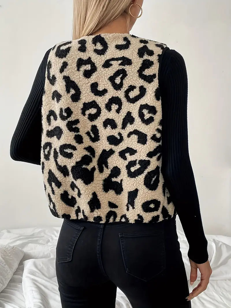 Women's Elegant Leopard Print Cardigan