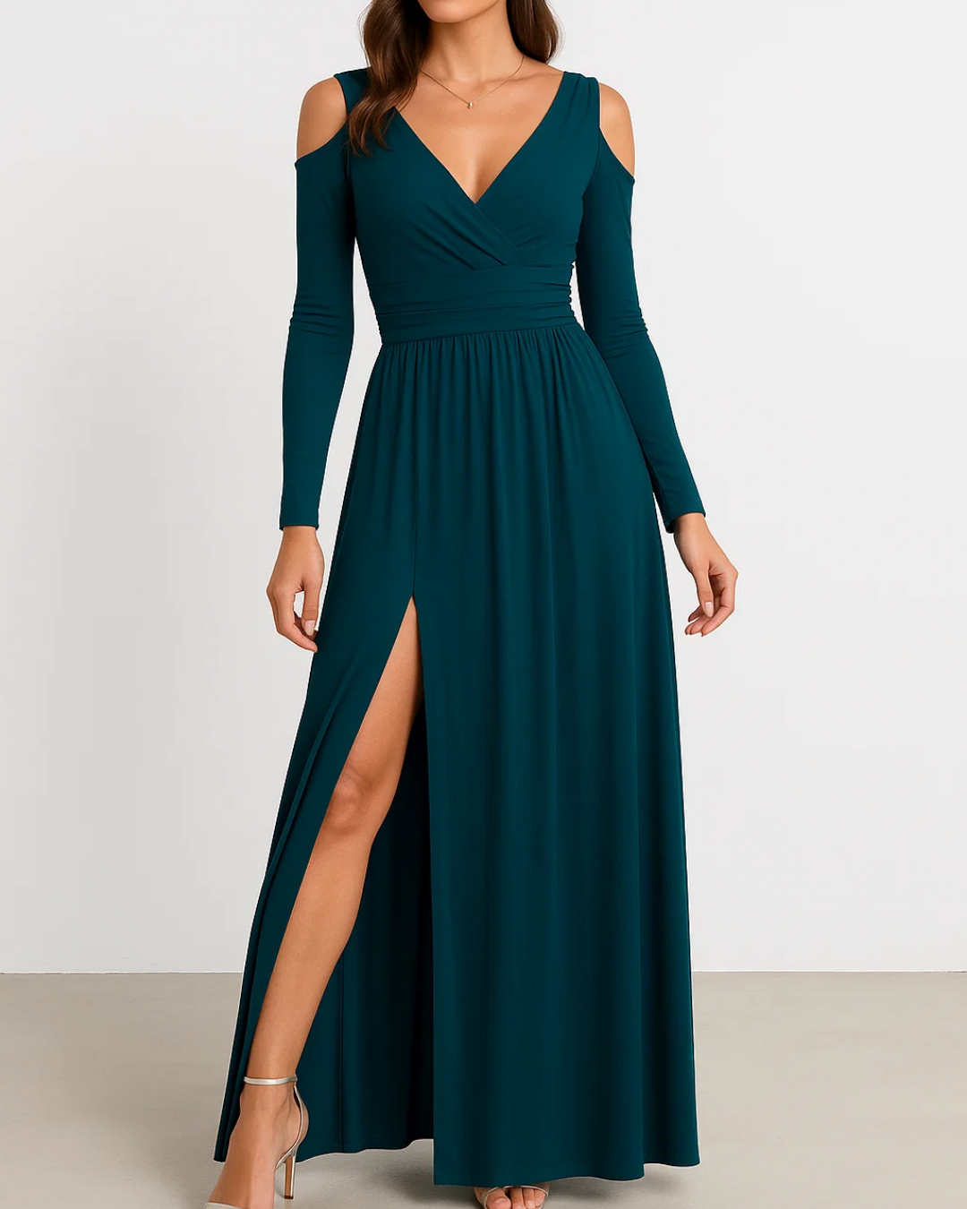 Women's Elegant Long Dress with Front Slit
