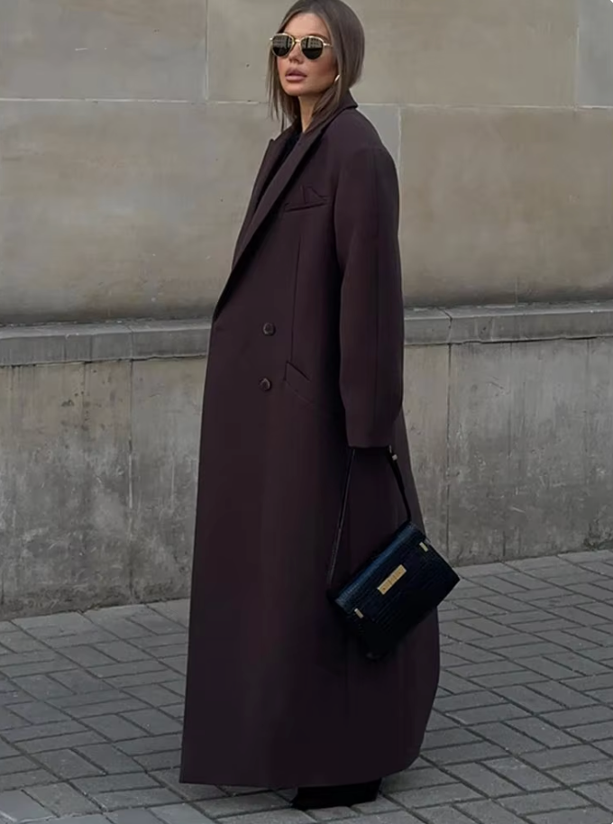 Women's Elegant Longline Trench Coat
