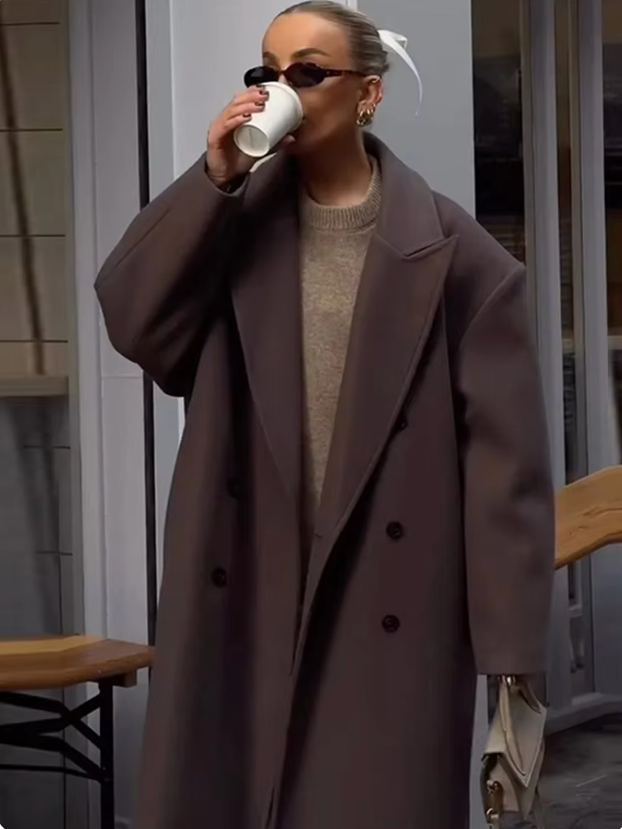 Women's Elegant Longline Trench Coat
