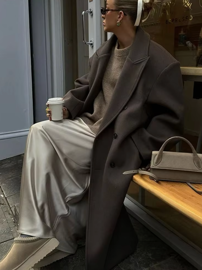 Women's Elegant Longline Trench Coat