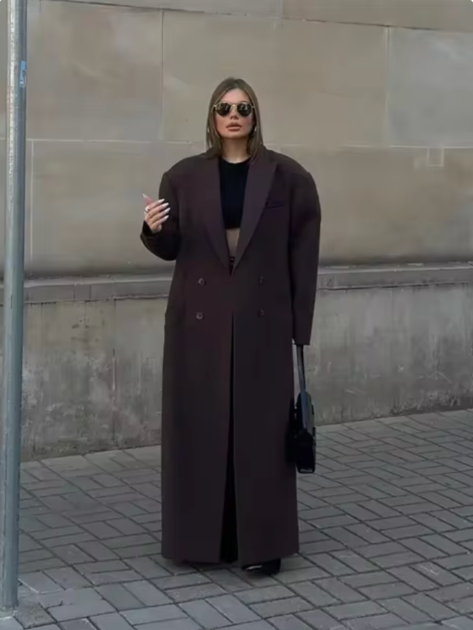 Women's Elegant Longline Trench Coat
