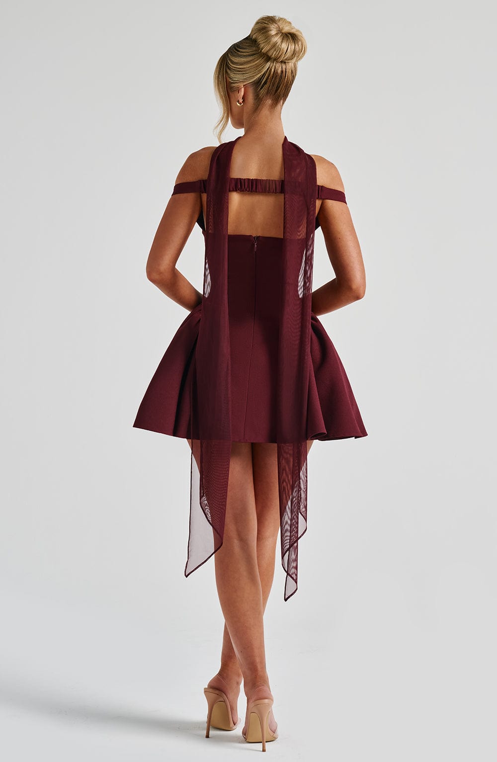 Women's Elegant Short Dress With Scarf