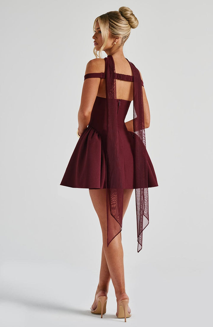 Women's Elegant Short Dress With Scarf