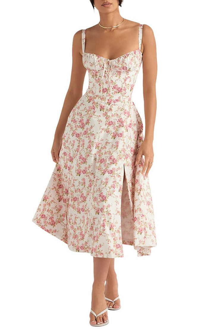 Women's Elegant Sleeveless Floral Summer Dress