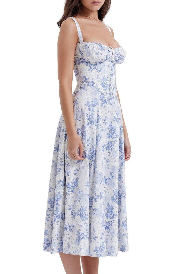 Women's Elegant Sleeveless Floral Summer Dress