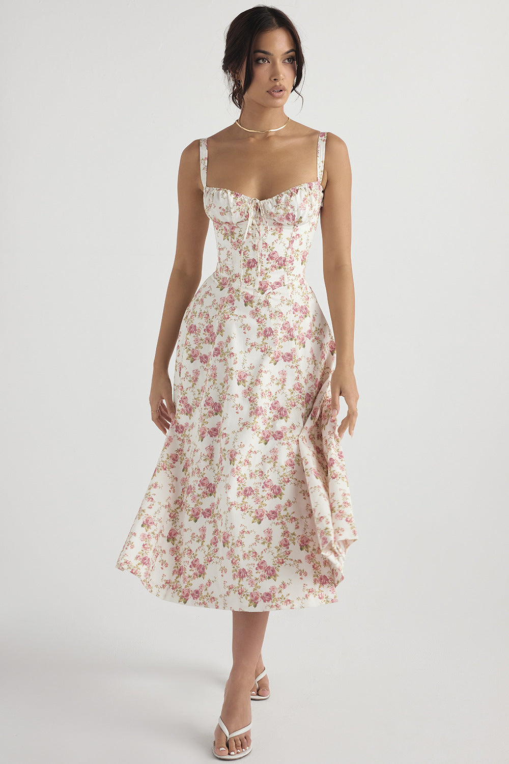 Women's Elegant Sleeveless Floral Summer Dress