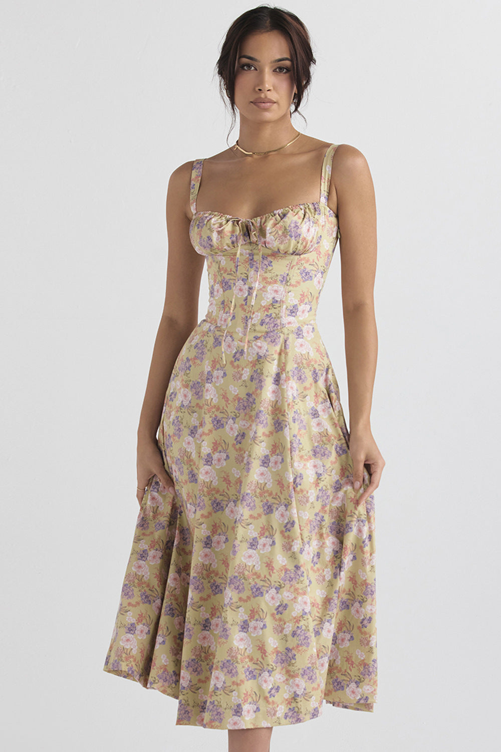 Women's Elegant Sleeveless Floral Summer Dress