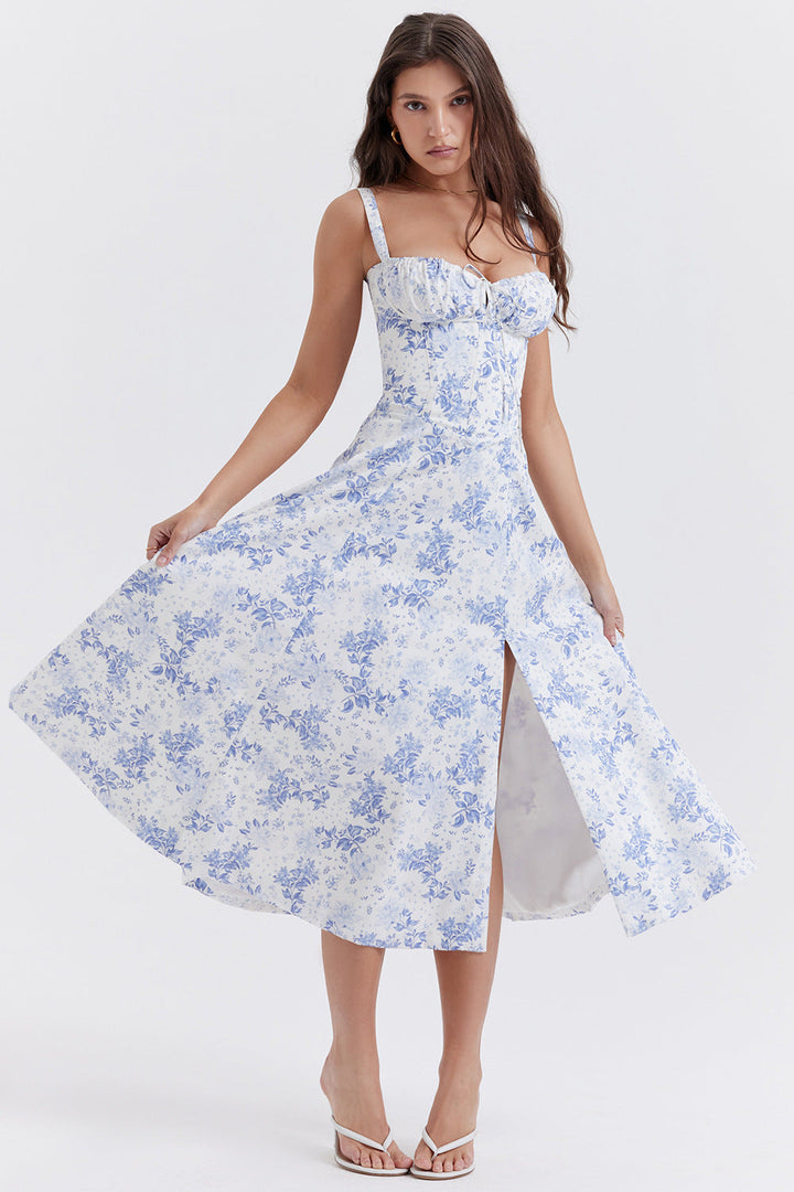 Women's Elegant Sleeveless Floral Summer Dress