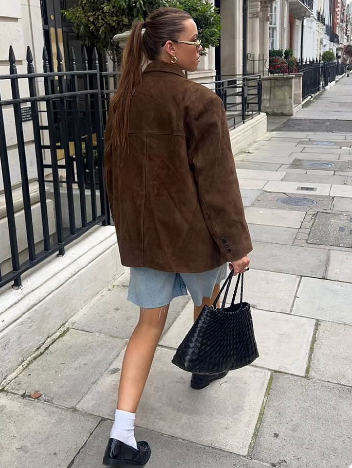 Women's Elegant Tailored Suedette Blazer