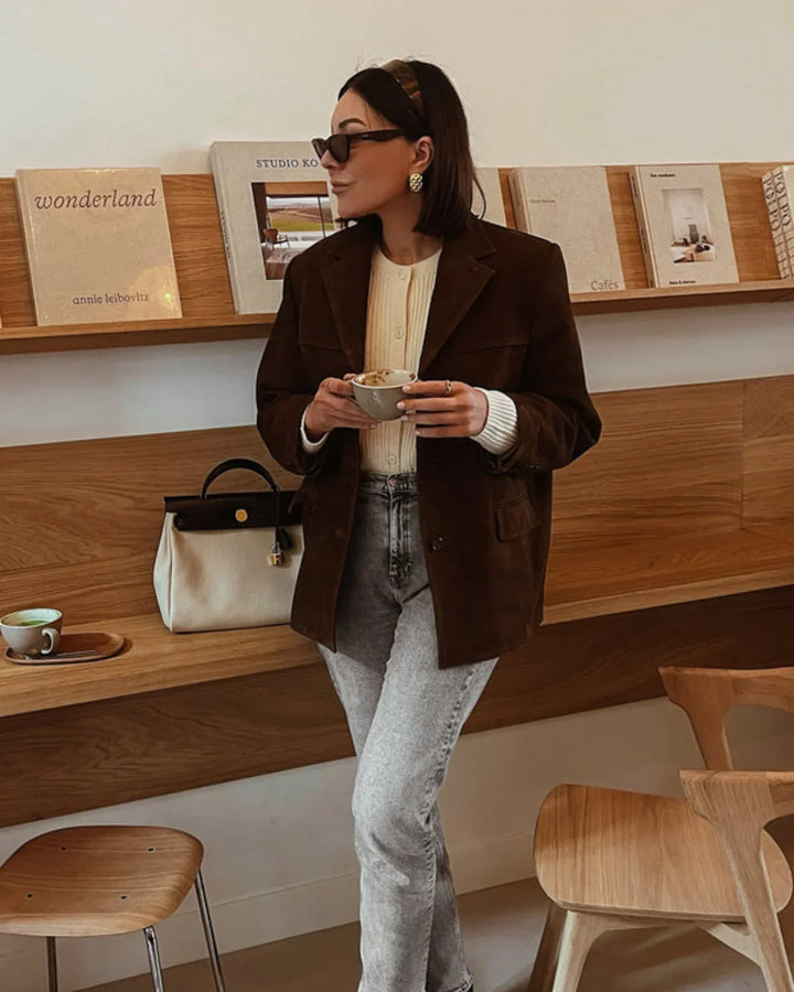 Women's Elegant Tailored Suedette Blazer