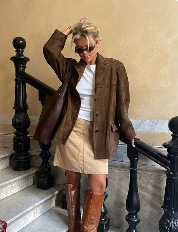 Women's Elegant Tailored Suedette Blazer