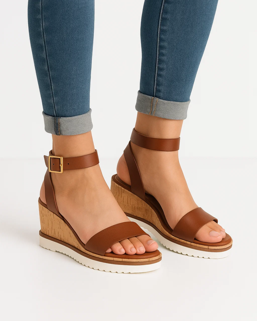 Women's Elegant Thick Strap Wedge Sandals