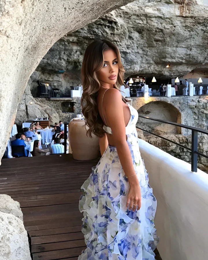Women's Floral Ruffle Maxi Dress