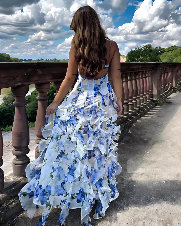 Women's Floral Ruffle Maxi Dress