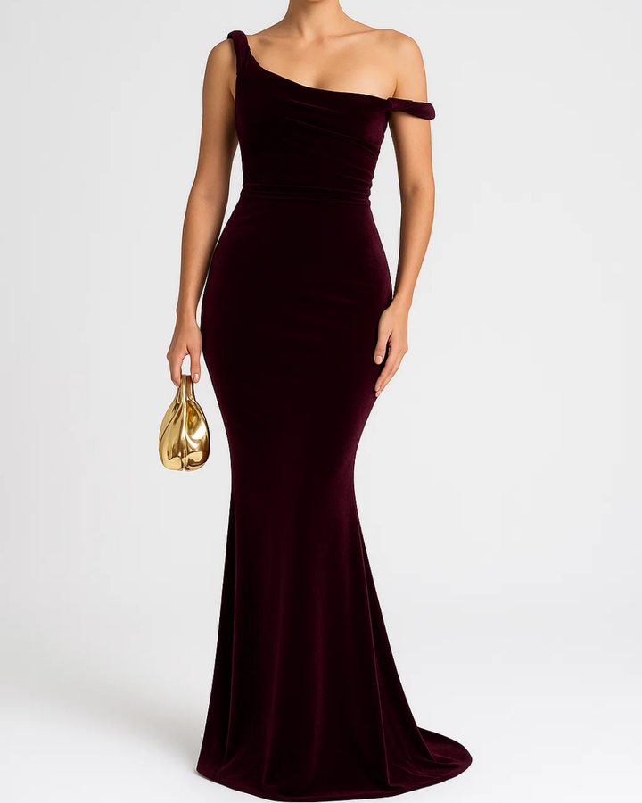 Women's Formal Off Shoulder Dress With Defined Silhouette