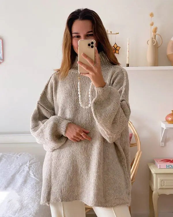 Sarah | Women’s Winter Casual Relaxed Turtleneck Sweater