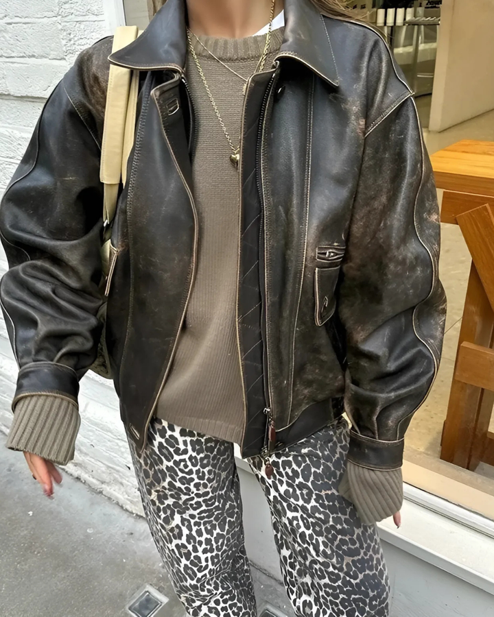 Women's Leopard-Print Jeans Trousers