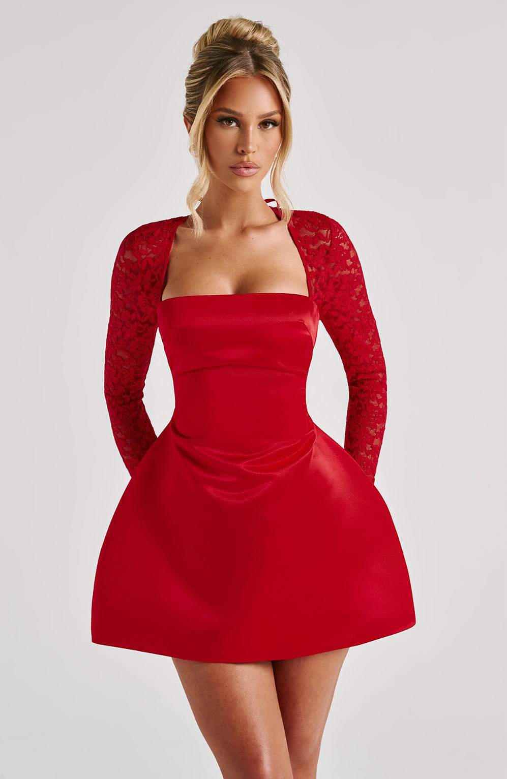 Women's Mini Lace Long Sleeve Dress
