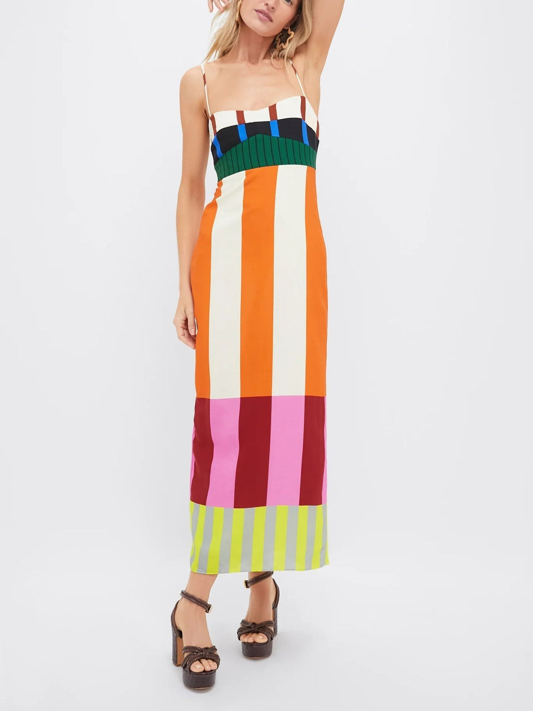 Women's Multicolour Maxi Dress for Summer