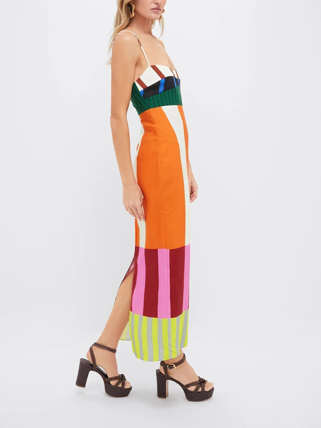 Women's Multicolour Maxi Dress for Summer