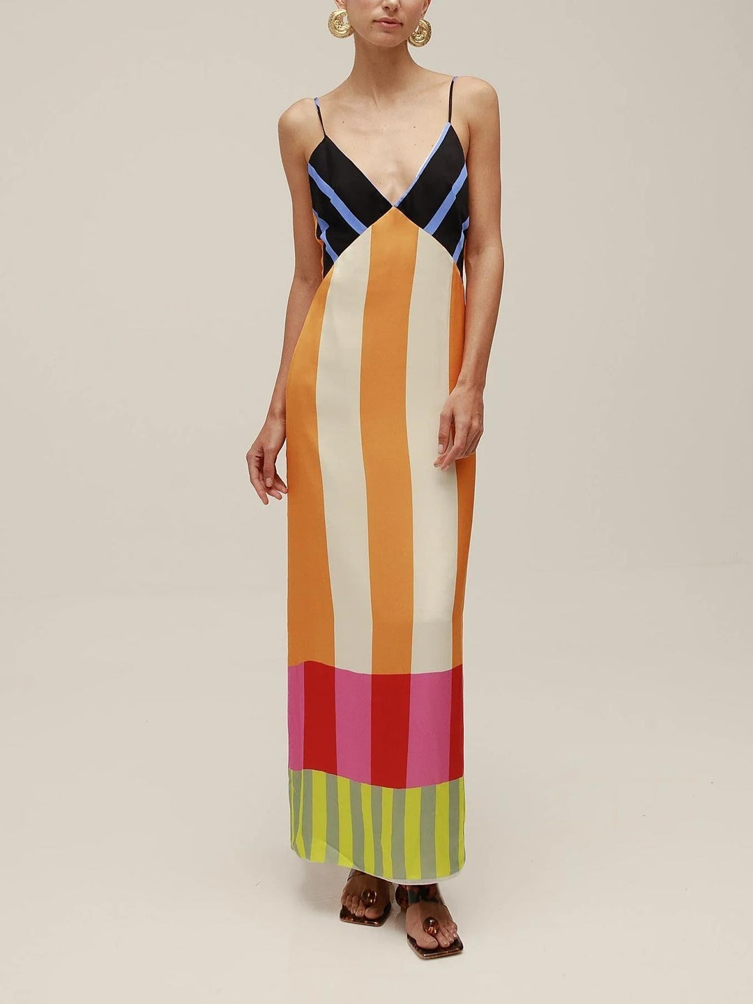 Women's Multicolour Maxi Dress for Summer