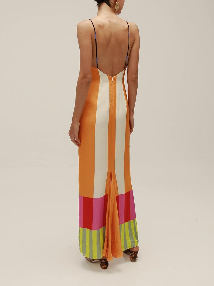 Women's Multicolour Maxi Dress for Summer
