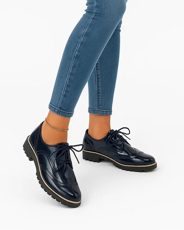 Women's Shiny Casual Lace-Up Shoes