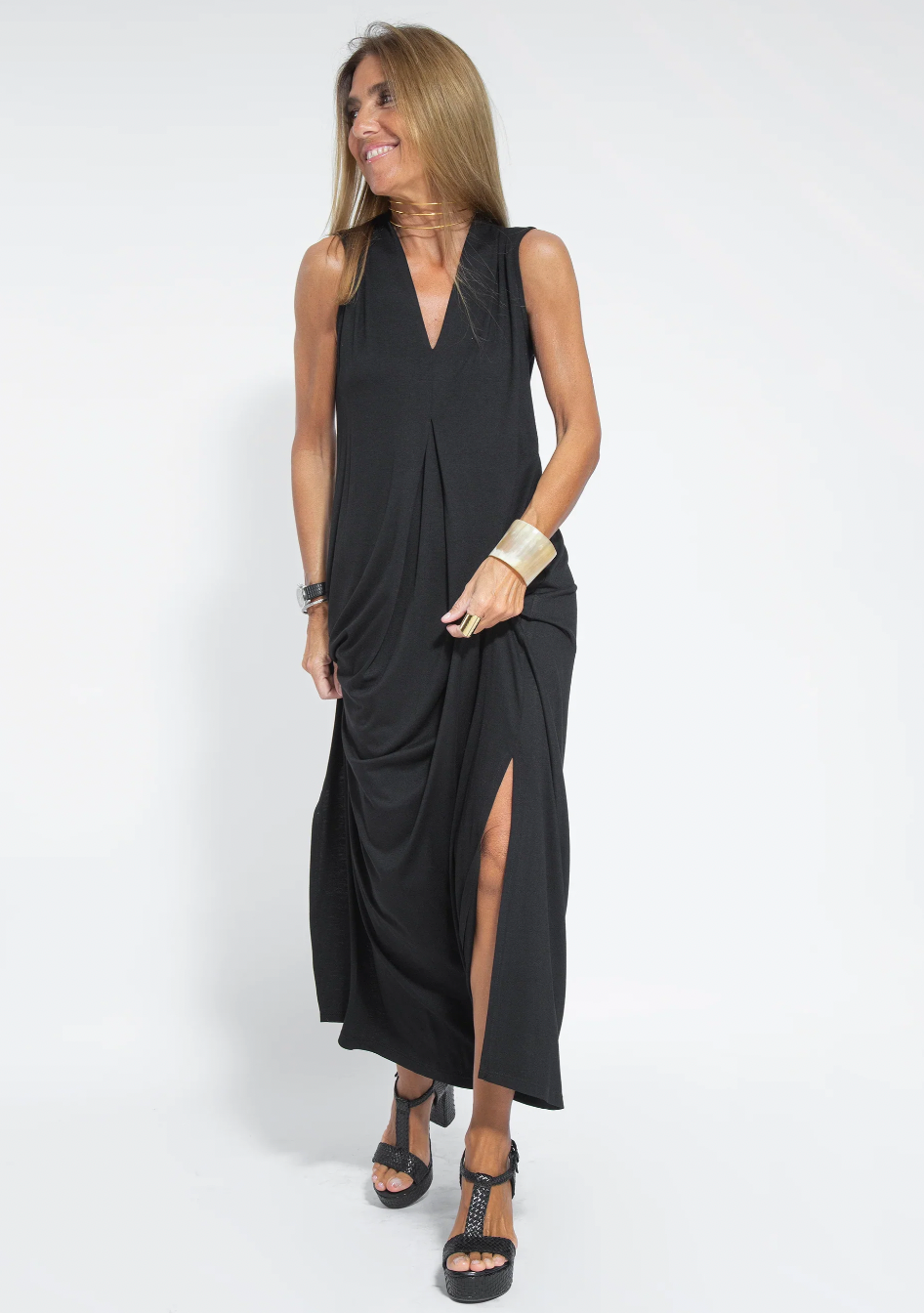 Women's Slimming Maxi Dress And Cardigan Set