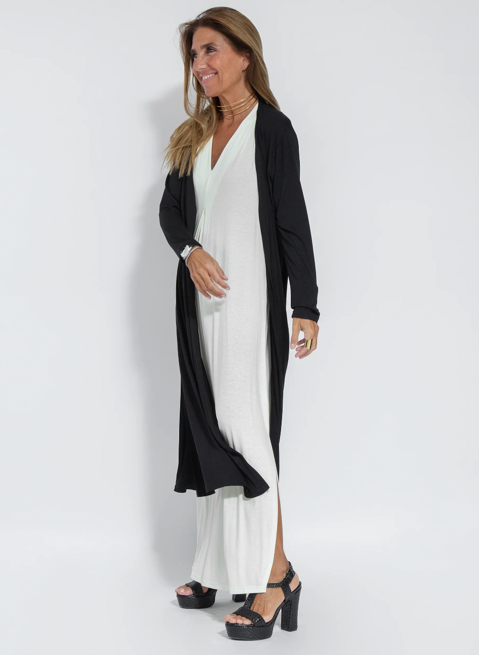 Women's Slimming Maxi Dress And Cardigan Set
