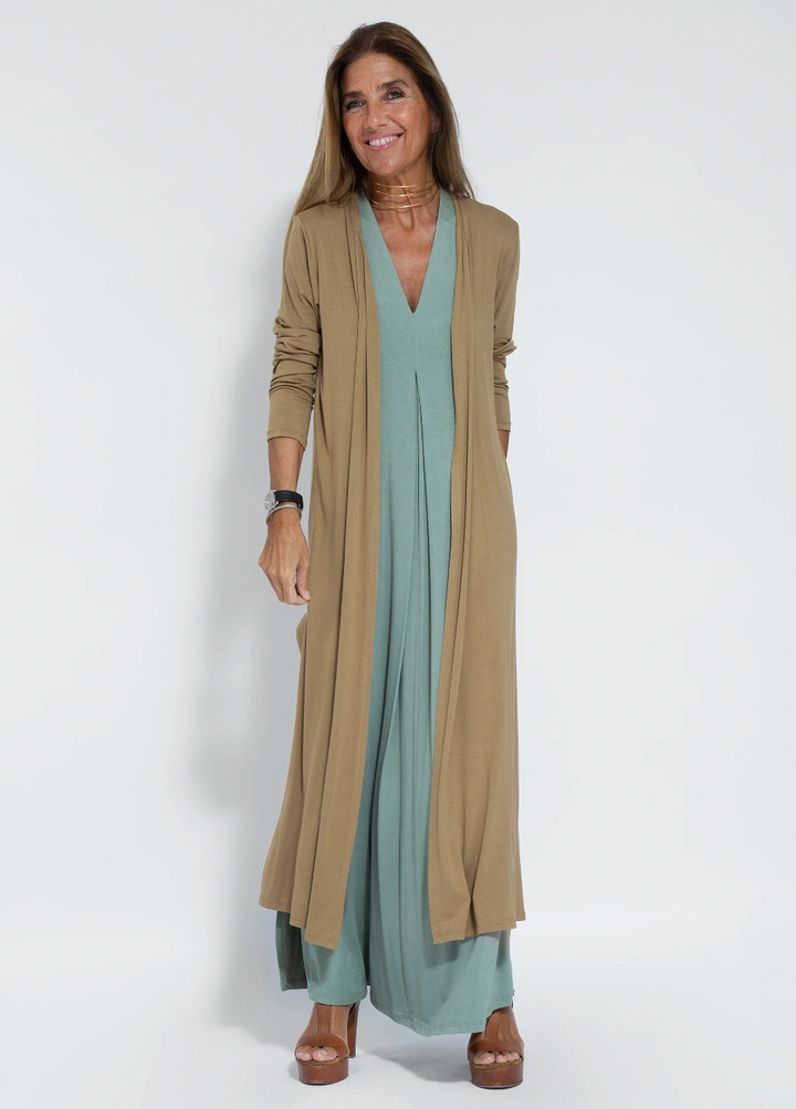 Women's Slimming Maxi Dress And Cardigan Set