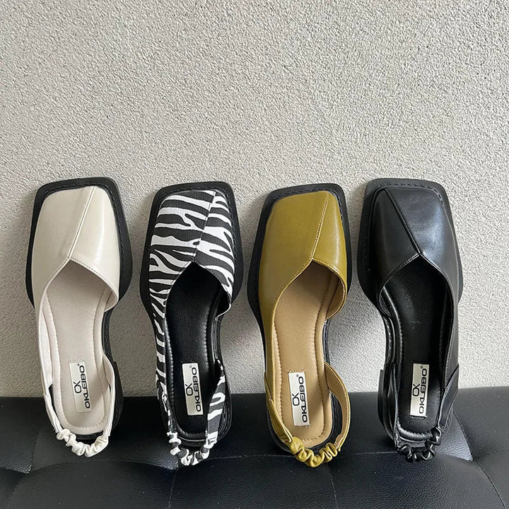 Women's Slingback Sandals with Square Toe