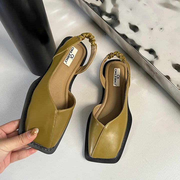 Women's Slingback Sandals with Square Toe