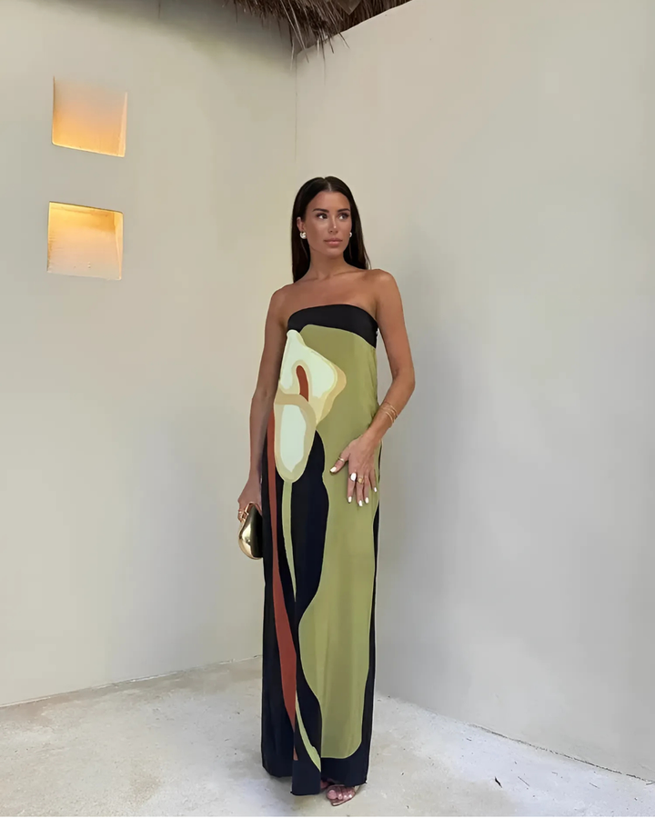 Women's Strapless Summer Maxi Dress