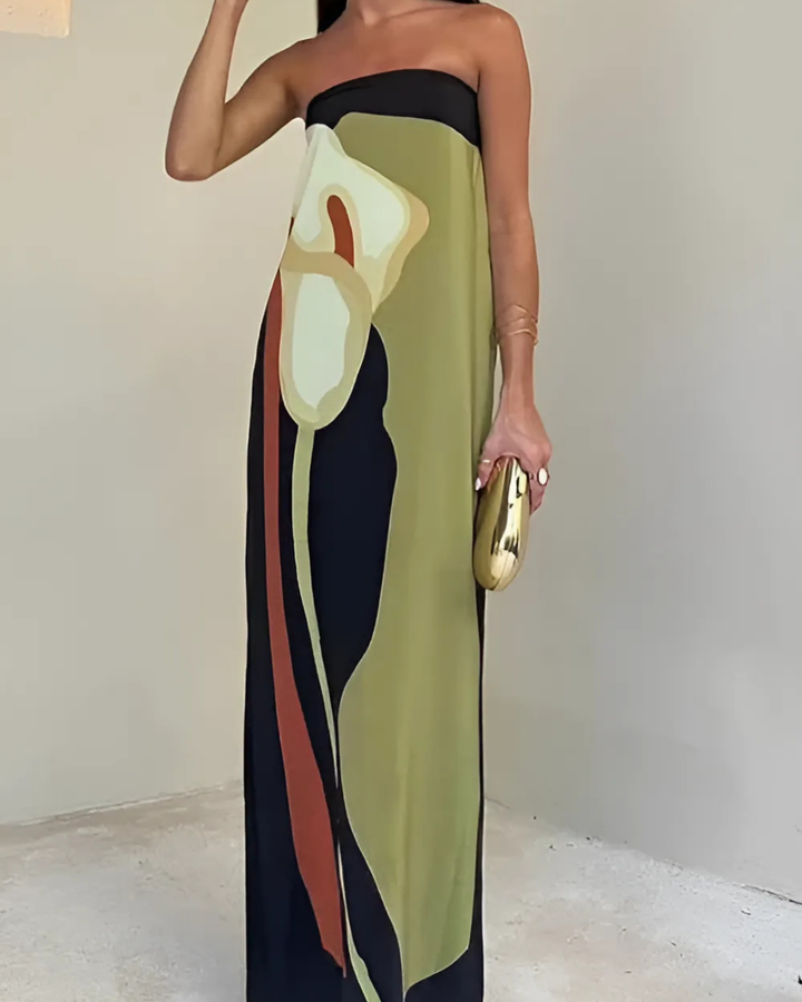 Women's Strapless Summer Maxi Dress