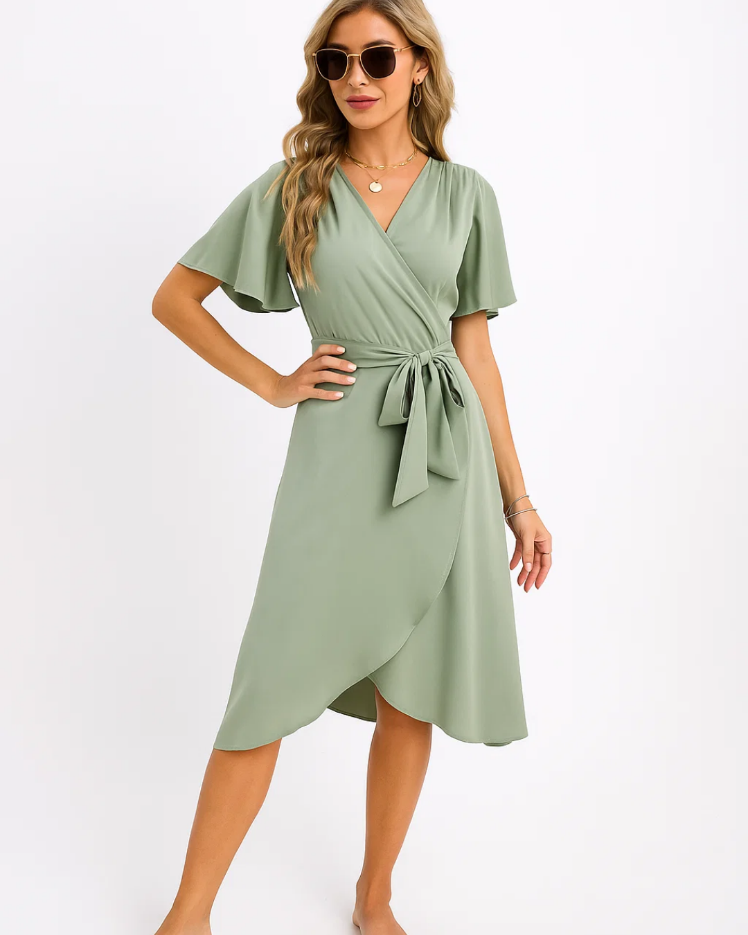 Women's Summer Midi Wrap Dress