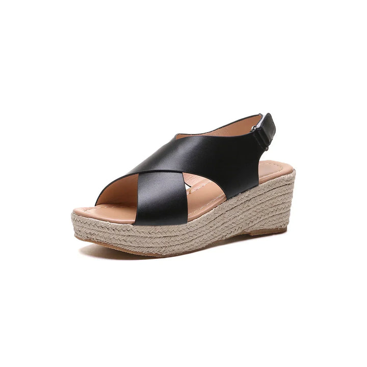Women's Wedge Sandals with Cross Straps