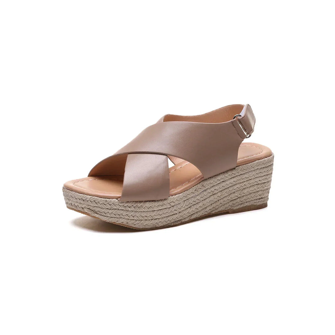 Women's Wedge Sandals with Cross Straps