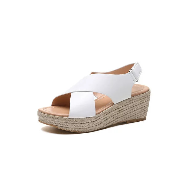 Women's Wedge Sandals with Cross Straps