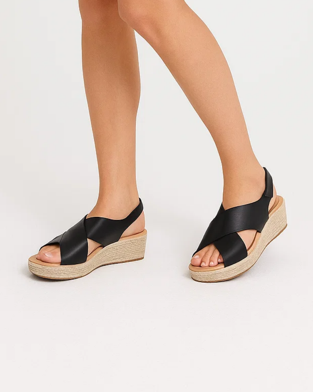 Women's Wedge Sandals with Cross Straps