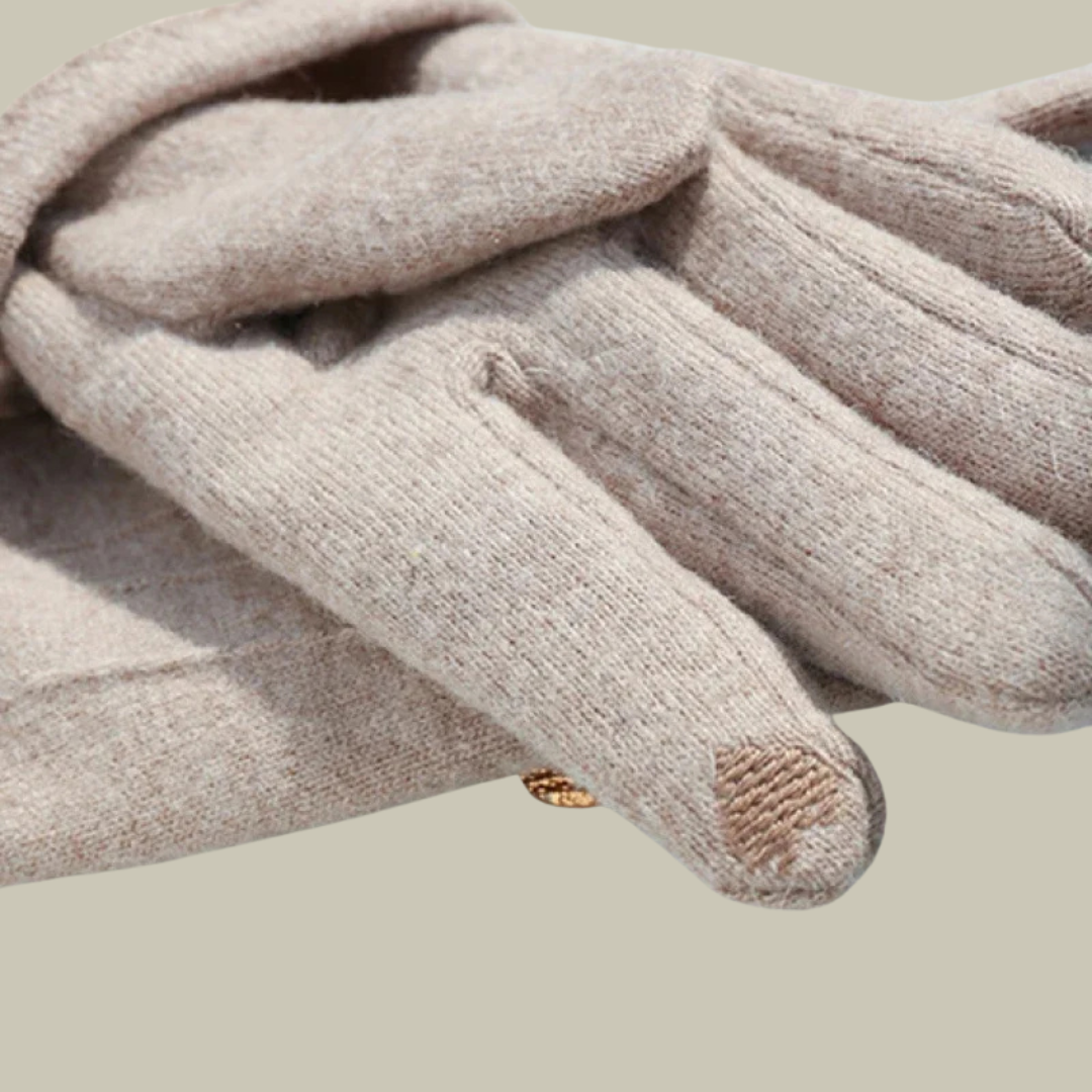 Women’s Winter Gloves – Elegant Full-Finger Design with Bow Accent