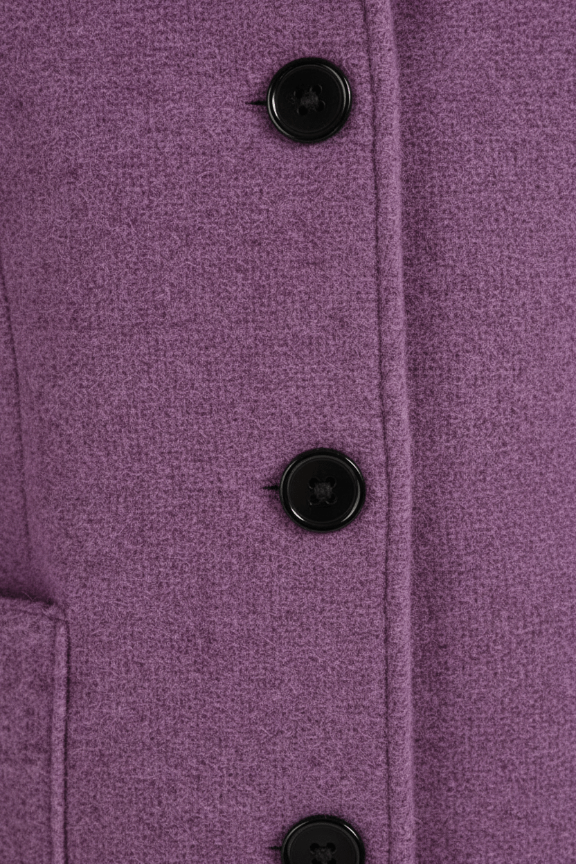 Elara – Women’s Wool Blend Coat with Stand Collar and Pockets