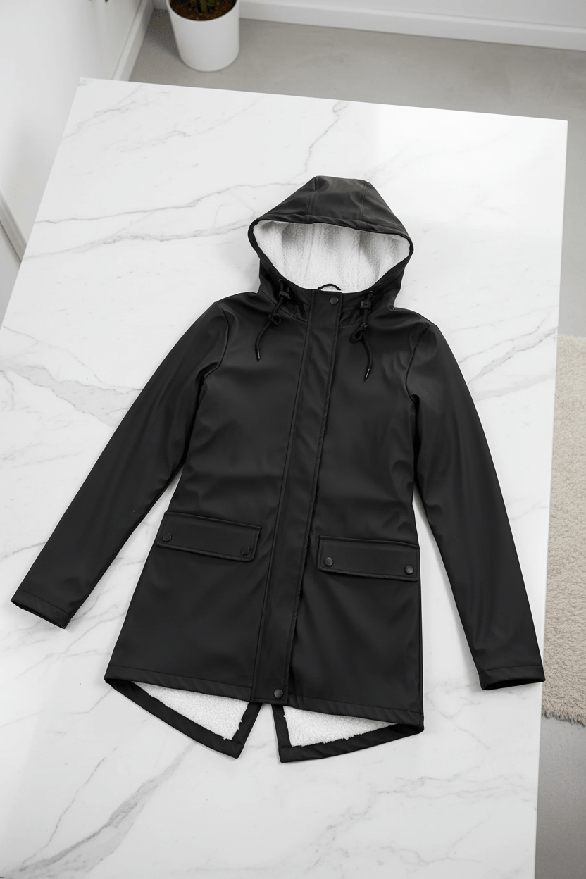 Meera – Women’s Waterproof Fleece-Lined Hooded Trench Coat with Tailored Fit